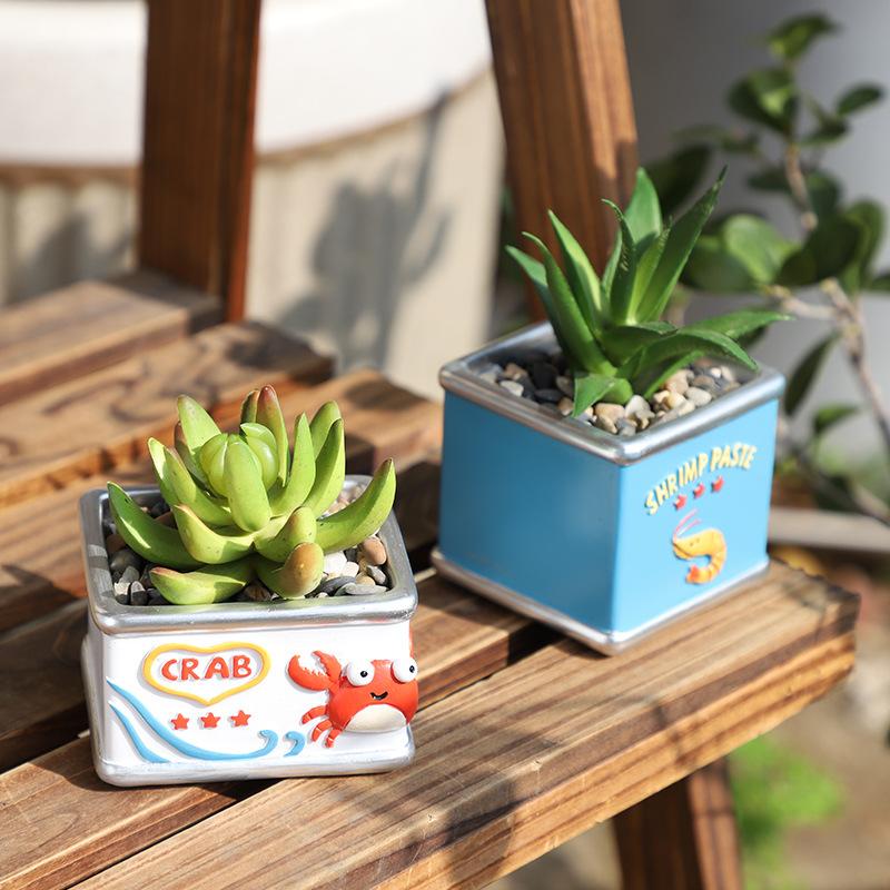 Chậu Cây Resin Chậu cây mọng nước resin mini, chậu cây để bàn, trang trí ban công sân vườn (RG-39)