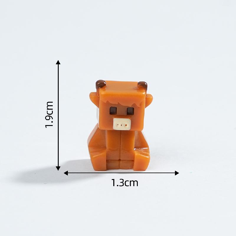 Tiểu cảnh hình vuông hồng hạc & ếch DIY, phụ kiện tiểu cảnh mini resin garden treo bàn cute (ZC-1465)