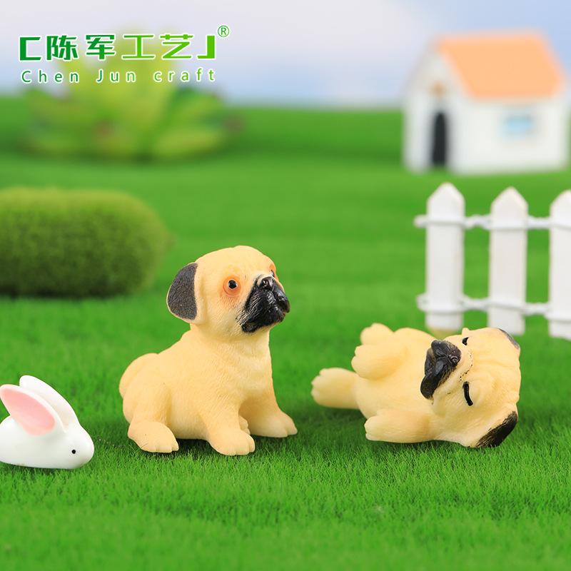 Tiểu cảnh chó Pug mini và thỏ dễ thương trang trí cây (ZC-1276)