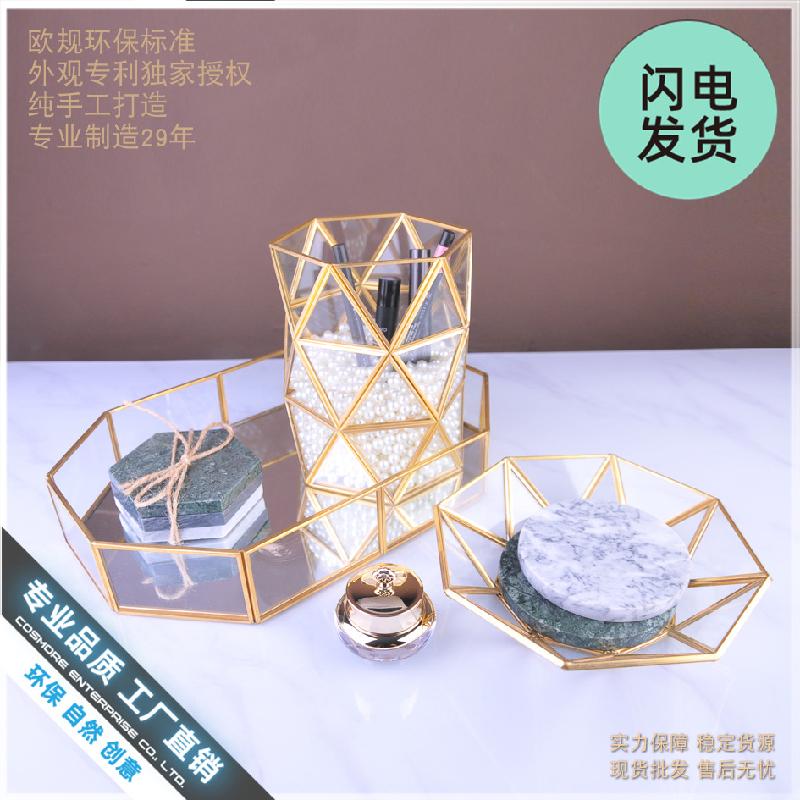Chậu Đa Giác Khay kính lục giác trang trí, hộp đựng trang sức (DG-67)