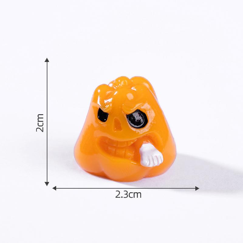 Tiểu cảnh bí ngô ma phát sáng Halloween DIY, phụ kiện tiểu cảnh mini resin cute (ZC-1126)