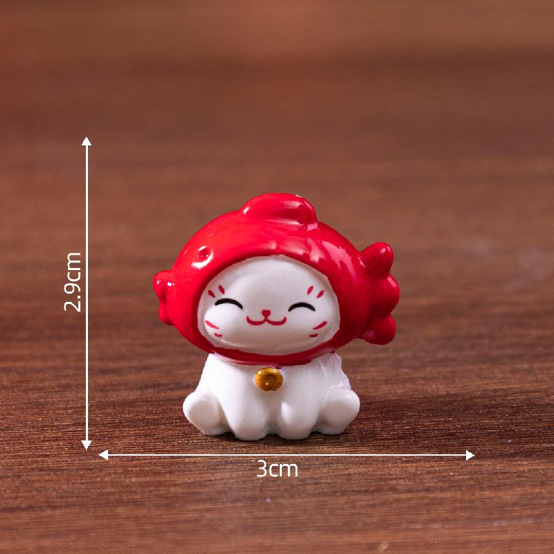 Mèo may mắn, búp bê DIY, phụ kiện bàn xe hơi mini tiểu cảnh sáng tạo (ZC-98)