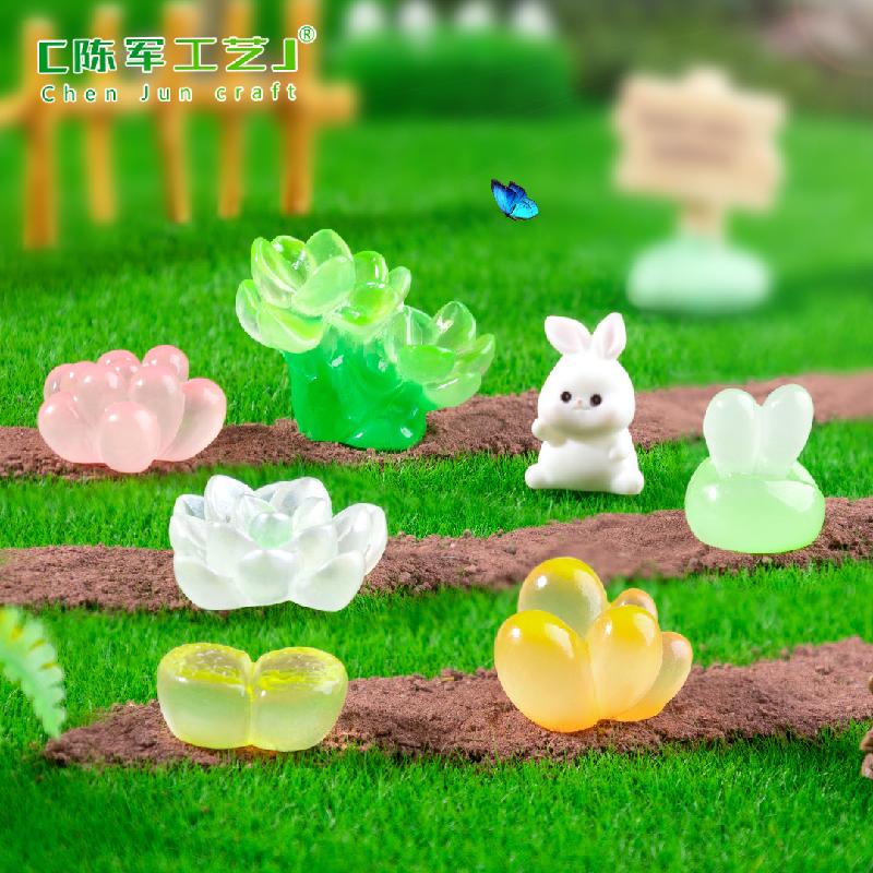 Phụ Kiện Tiểu Cảnh 苔藓微景观创意夜光多肉盆栽花瓶植物造景 DIY装饰配件迷你小摆件