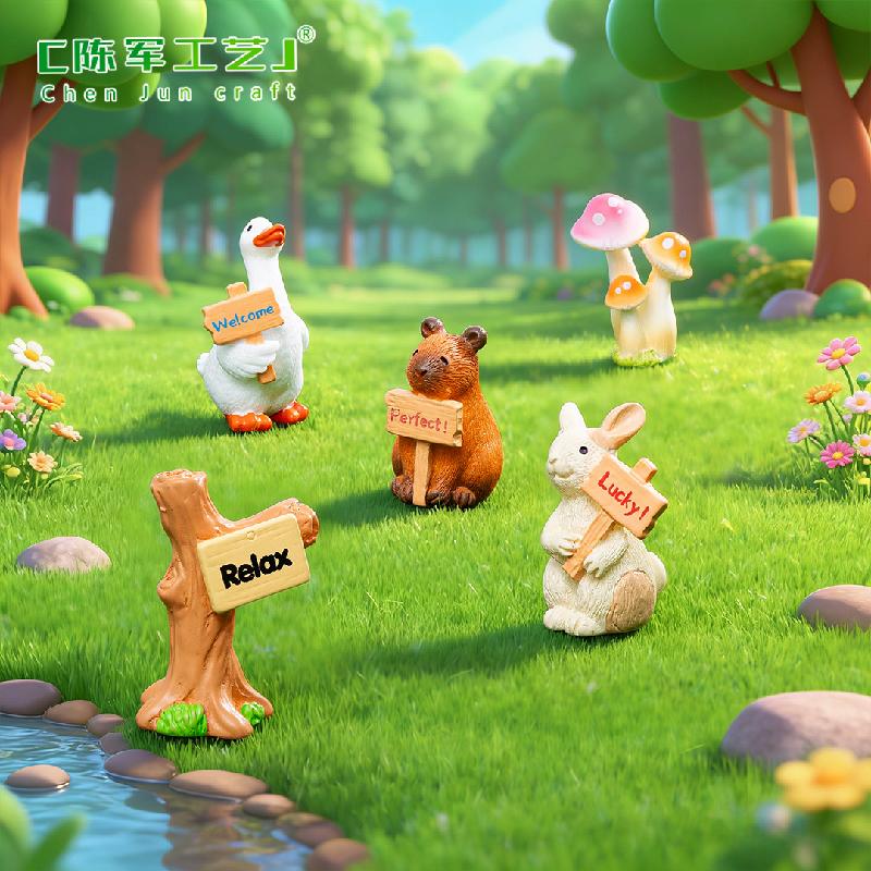 Phụ Kiện Tiểu Cảnh Thỏ Giơ Biển Và Capybara Mini (PK-191)