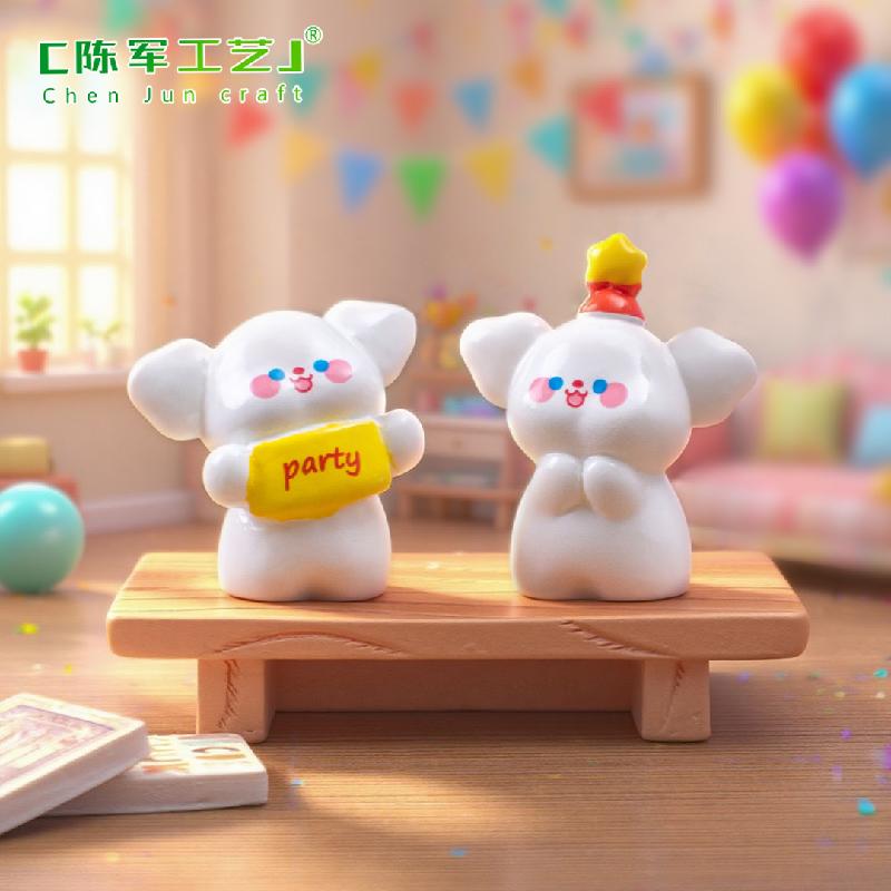 Phụ Kiện Tiểu Cảnh 微景观创意可爱派对小狗公仔娃娃屋 DIY装饰品配件迷你桌面小摆件