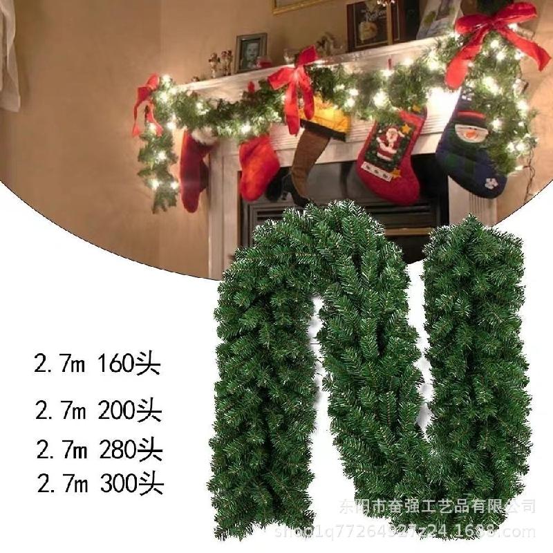 Trang Trí Noel Dây tre trang trí Giáng Sinh dài 2.7m - bao gồm nhánh thông và dây tre dày đặc, lý tưởng cho trang trí cây thông và không gian lễ hội.