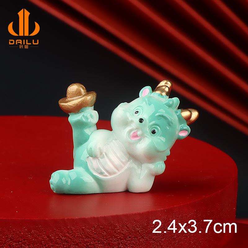 微景观新年树脂配件 生肖龙年桌面车载国潮创意摆件装饰品批发