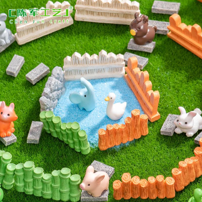 Phụ Kiện Tiểu Cảnh 微景观创意小栅栏木板竹子围栏园艺造景 DIY装饰品配件迷你小摆件