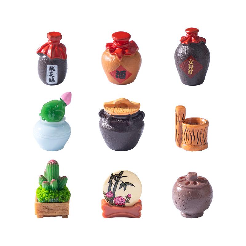 Tiểu cảnh rượu đào giả, bộ dụng cụ ủ rượu búp bê DIY, phụ kiện bàn mini sáng tạo (ZC-118)