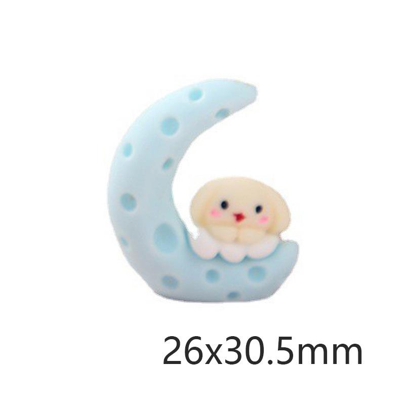 Charm thỏ và mặt trăng DIY trang trí vỏ điện thoại (FF-491)