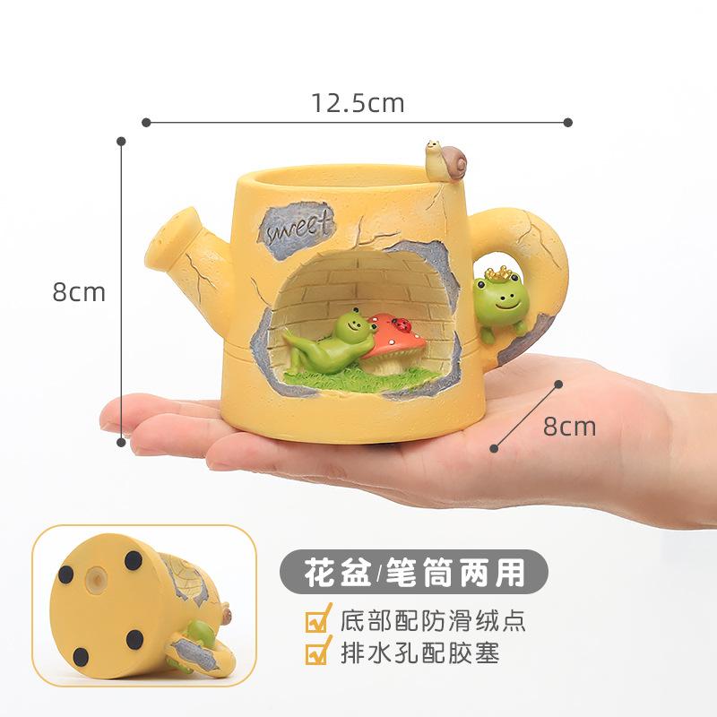 Chậu Cây Resin Chậu cây mọng nước hoạt hình resin, chậu mini trang trí bàn, tiểu cảnh cây xanh (RG-16)