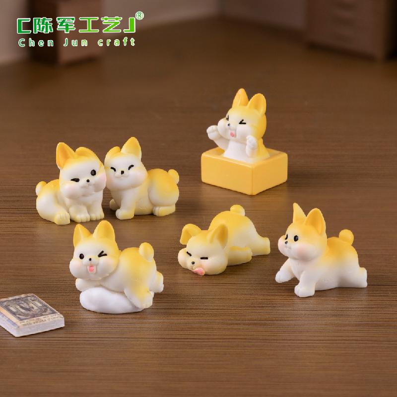 Phụ Kiện Tiểu Cảnh 微景观创意可爱胖胖小柯基公仔萌粒 娃娃屋diy装饰品挂配件小摆件