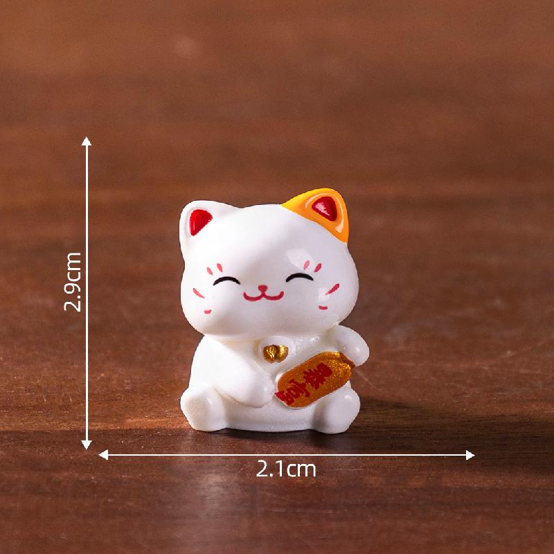 Mèo may mắn, búp bê DIY, phụ kiện bàn xe hơi mini tiểu cảnh sáng tạo (ZC-98)