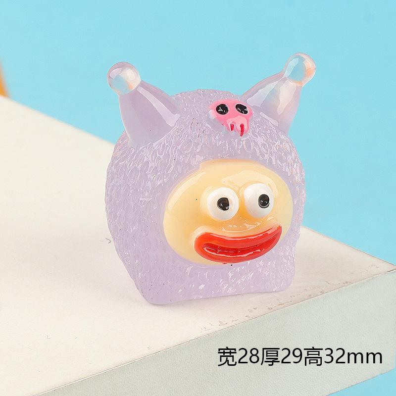 立体夜光小丑香肠嘴卡通公仔 diy挂件钥匙扣娃娃屋摆件树脂配件