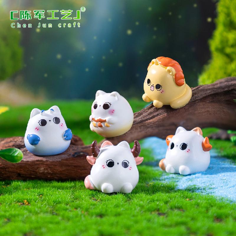 Phụ Kiện Tiểu Cảnh 微景观创意十二星座猫猫萌粒公仔园艺造景 DIY装饰配件迷你小摆件