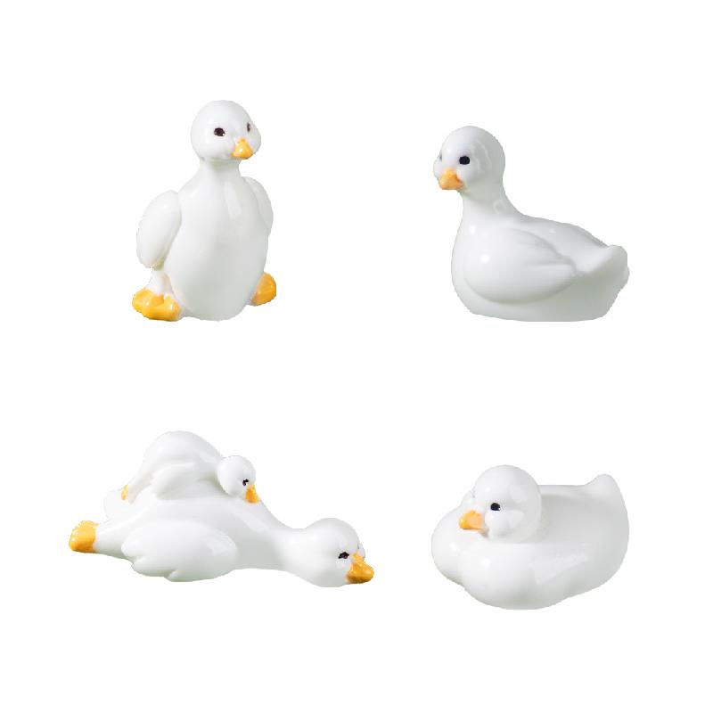 Tiểu cảnh vịt tròn trắng, sân vườn DIY, phụ kiện bàn tiểu cảnh mini đáng yêu (ZC-658)