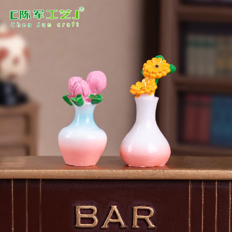 Phụ Kiện Tiểu Cảnh 微景观创意手工插花艺术花瓶娃娃屋 DIY装饰品配件迷你树脂小摆件