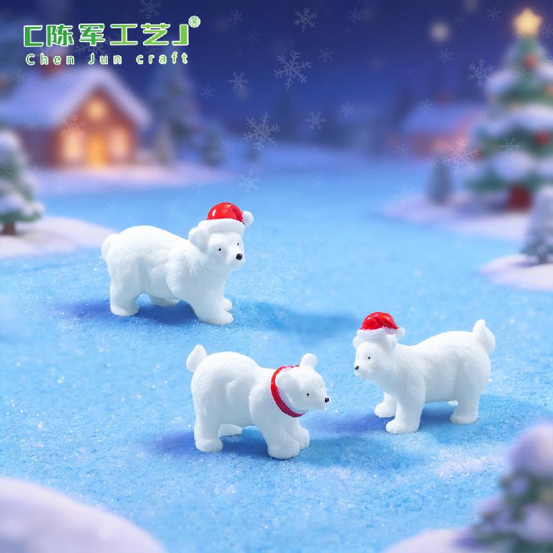 Gấu Bắc Cực móc khóa trang trí tiểu cảnh Noel đáng yêu (ZC-632)