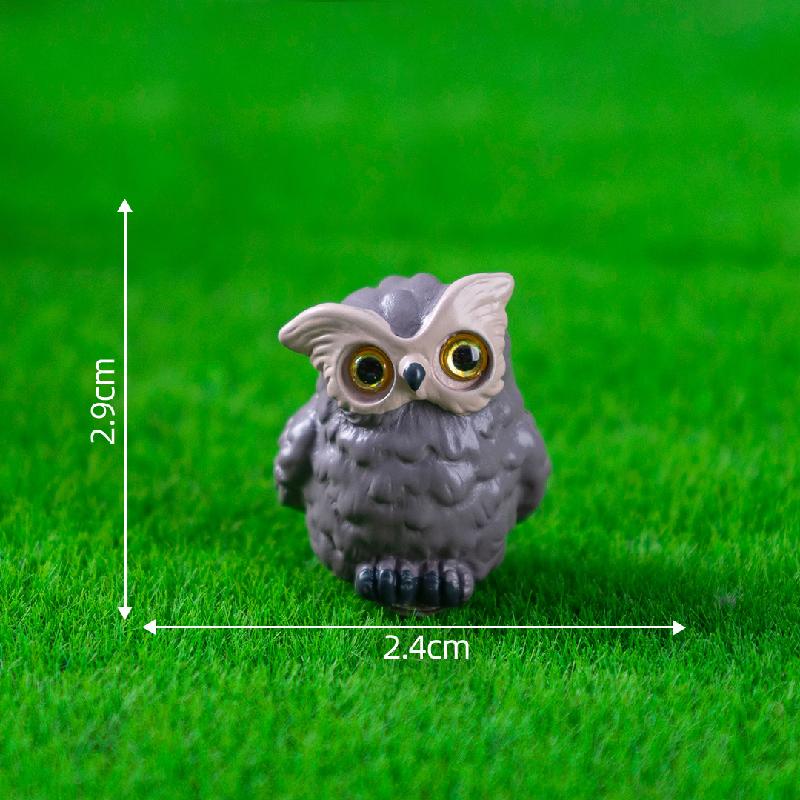 Tiểu cảnh động vật rừng: cú, búp bê DIY, phụ kiện treo bàn tiểu cảnh mini (ZC-495)