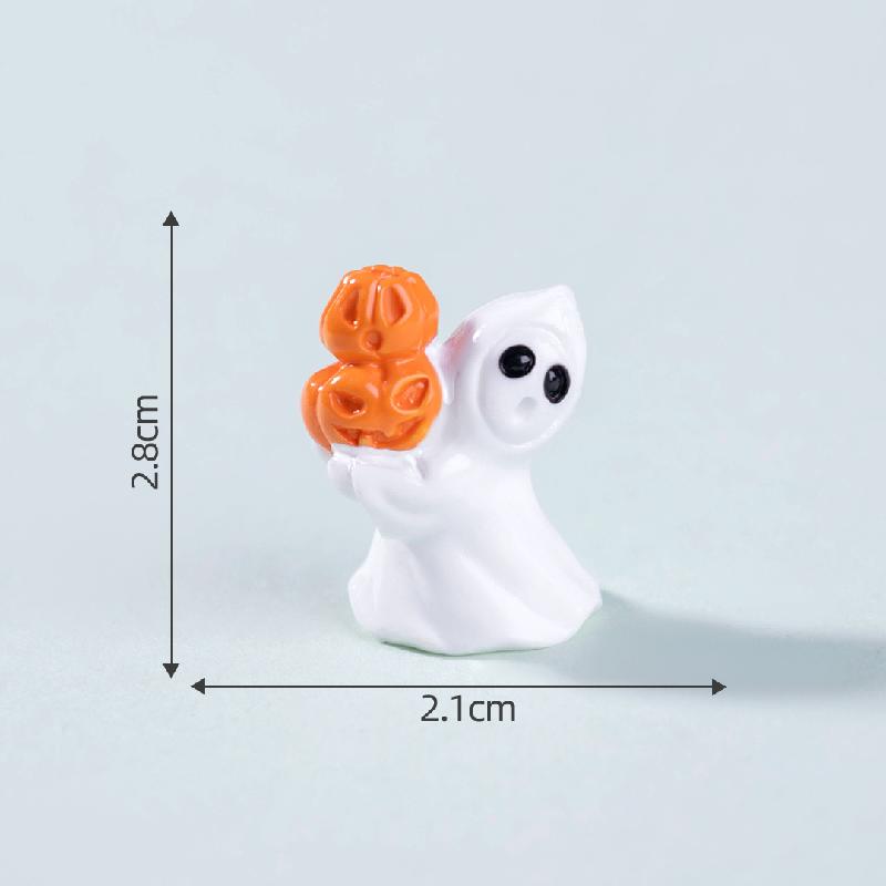 Tiểu cảnh bí ngô ma phát sáng Halloween DIY, phụ kiện tiểu cảnh mini resin cute (ZC-1126)