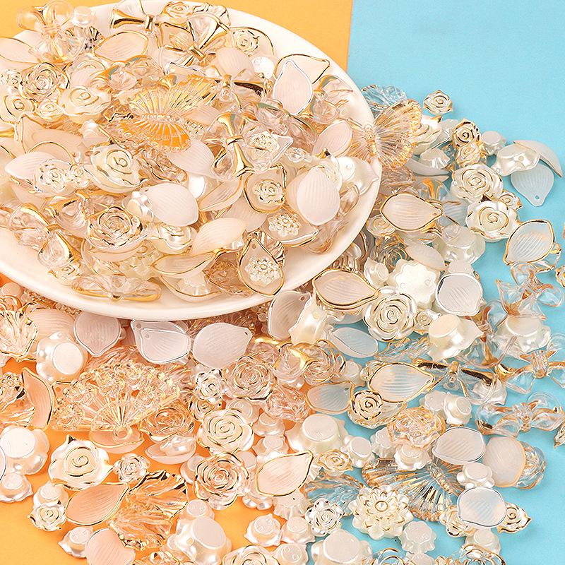 Charm hoa hồng vàng DIY vỏ điện thoại & trang trí (FF-67)