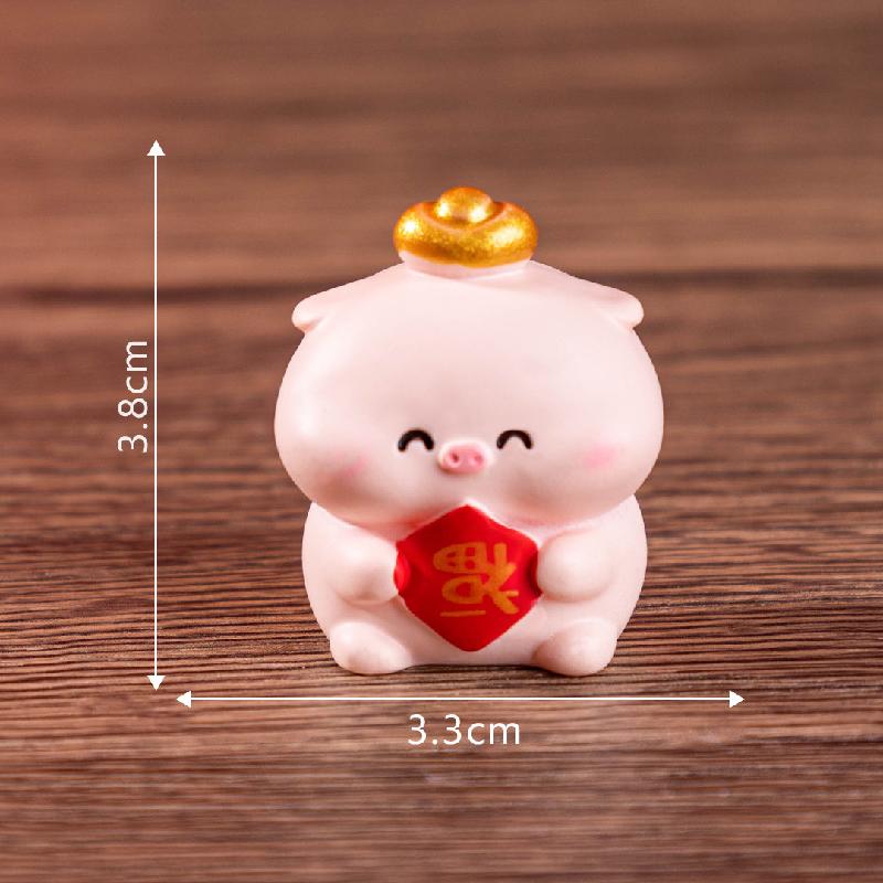 Heo tài lộc năm mới – Mô hình heo nhỏ may mắn, trang trí bàn làm việc, xe hơi (M-1368)