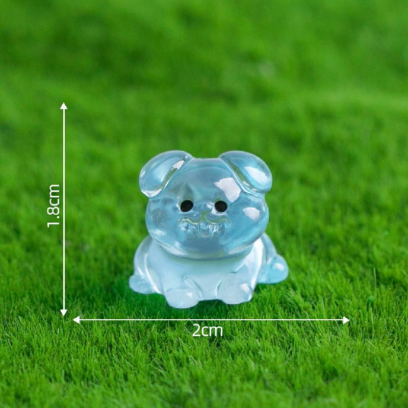 Tiểu cảnh chó Pug phát sáng DIY, phụ kiện tiểu cảnh mini bàn treo garden cute (ZC-1100)