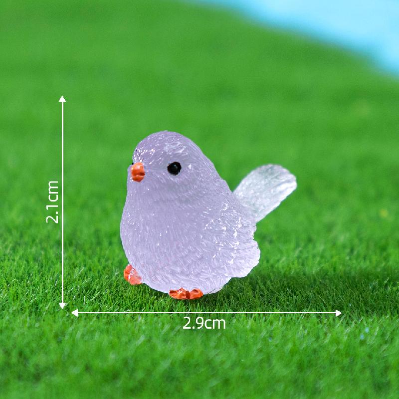 Tiểu cảnh chim phát sáng ban đêm, sân vườn DIY, phụ kiện treo resin tiểu cảnh mini (ZC-736)