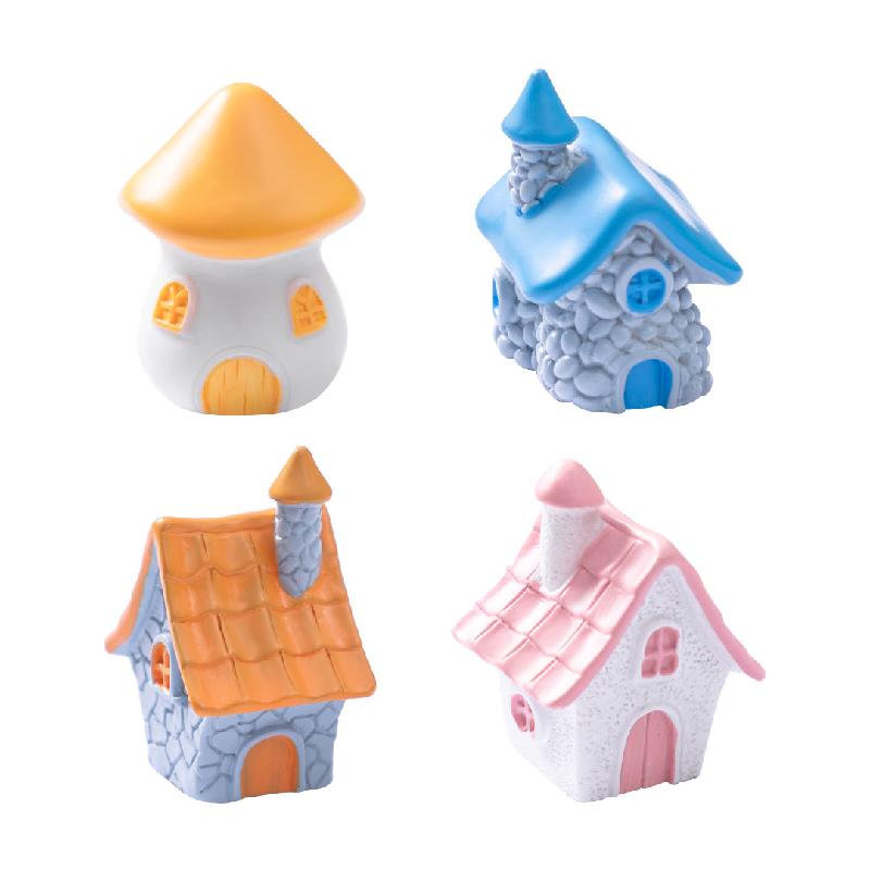 Tiểu cảnh nhà cổ bằng đá, rêu DIY, phụ kiện bàn tiểu cảnh mini phong cách vintage (ZC-175)