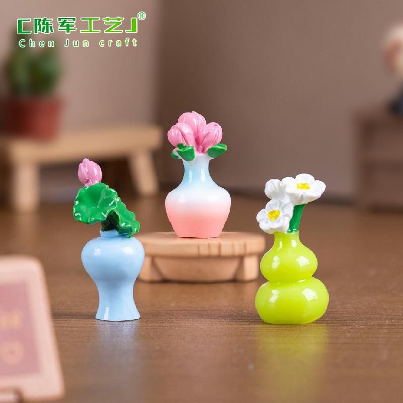 Phụ Kiện Tiểu Cảnh 微景观创意手工插花艺术花瓶娃娃屋 DIY装饰品配件迷你树脂小摆件