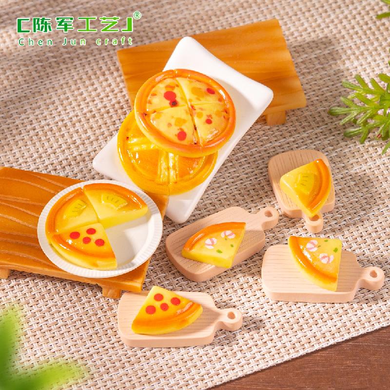 Phụ Kiện Tiểu Cảnh 微景观创意美味披萨食玩 DIY奶油胶发夹装饰品配件微缩迷你小摆件