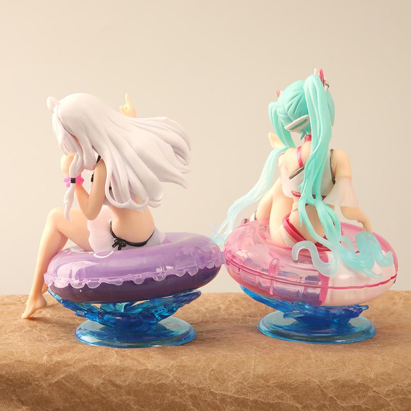 2 bộ đồ chơi tay của nữ giới ngồi trên vòng bơi, nhân vật hoạt hình Cardcaptor Sakura Yui Rena bức tranh. ZZ-173