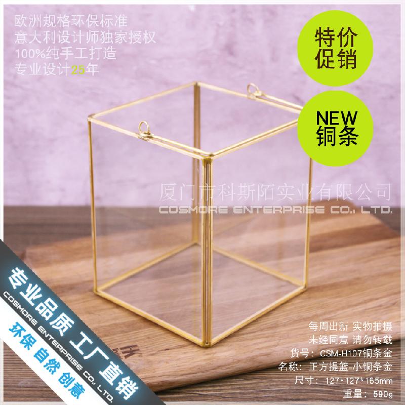 Chậu Đa Giác Nhà kính vuông Bắc Âu, đèn nến cầm tay (DG-149)