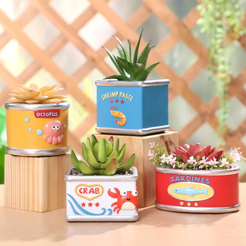 Chậu Cây Resin Chậu cây mọng nước resin mini, chậu cây để bàn, trang trí ban công sân vườn (RG-39)