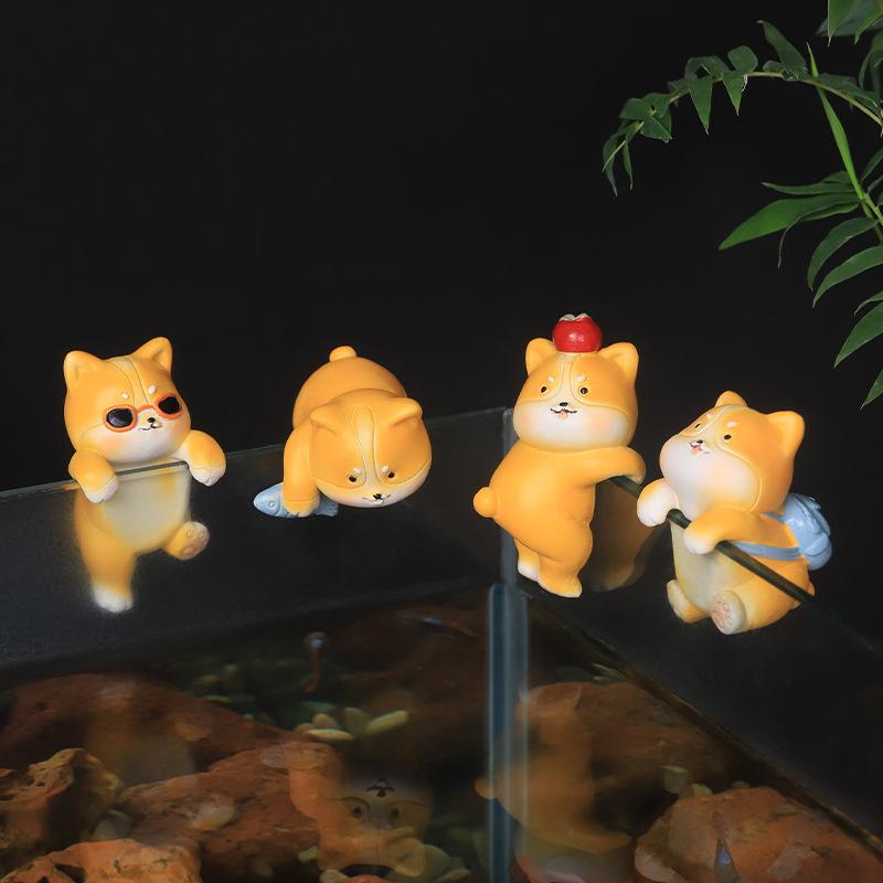 Chậu Cây Resin Tượng Corgi resin phong cách Zakka, phụ kiện bể bò sát, hồ cá, tiểu cảnh và chậu cây (RG-245)