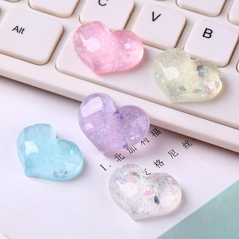 Charm tim phát sáng DIY trang trí điện thoại (FF-374)