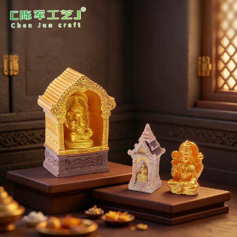 Phụ Kiện Tiểu Cảnh Đền Thờ Ấn Độ Màu Vàng Mini (PK-667)