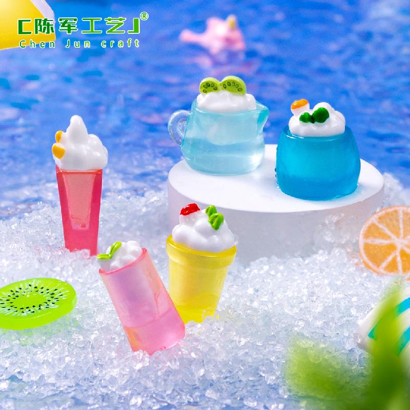 Phụ Kiện Tiểu Cảnh 微景观创意夜光夏日冰杯食玩 DIY装饰品盲袋挂配件迷你桌面小摆件