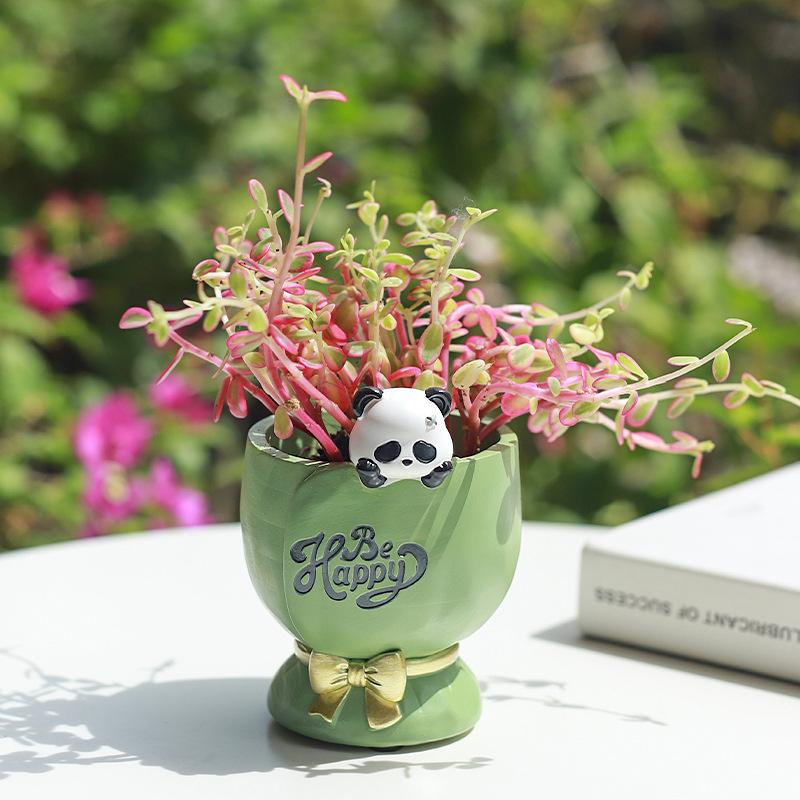Chậu Cây Resin Chậu cây mọng nước thú cưng hoạt hình resin, chậu mini trang trí nhà, văn phòng và bàn làm việc (RG-56)