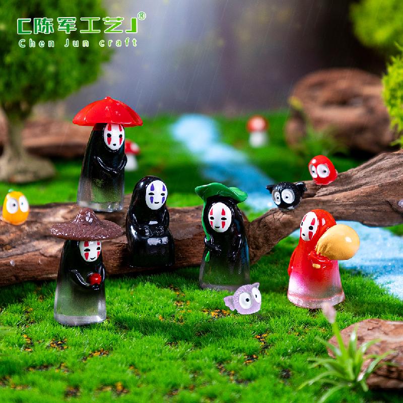 Phụ Kiện Tiểu Cảnh 跨境新品微景观创意雨天小孩儿公仔万圣节 DIY装饰配件迷你小摆件