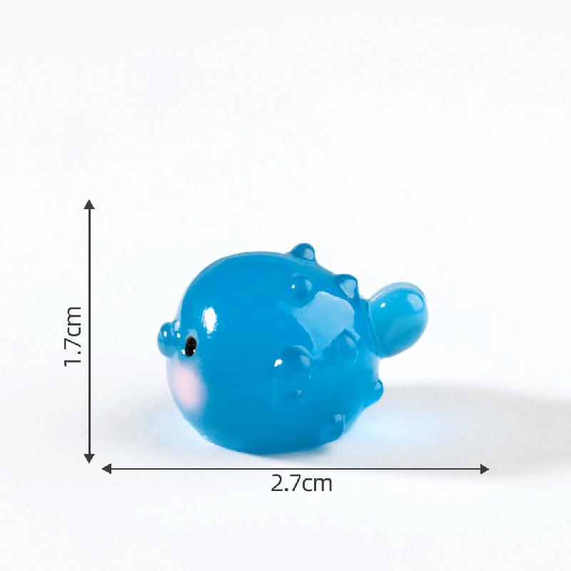 Tiểu cảnh cá nóc tròn phát sáng DIY, phụ kiện tiểu cảnh mini treo bàn resin garden đáng yêu cute (ZC-1447)