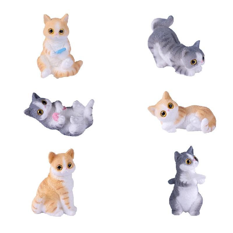 Tiểu cảnh mèo tinh nghịch, búp bê DIY, phụ kiện xe hơi tiểu cảnh mini đáng yêu (ZC-536)