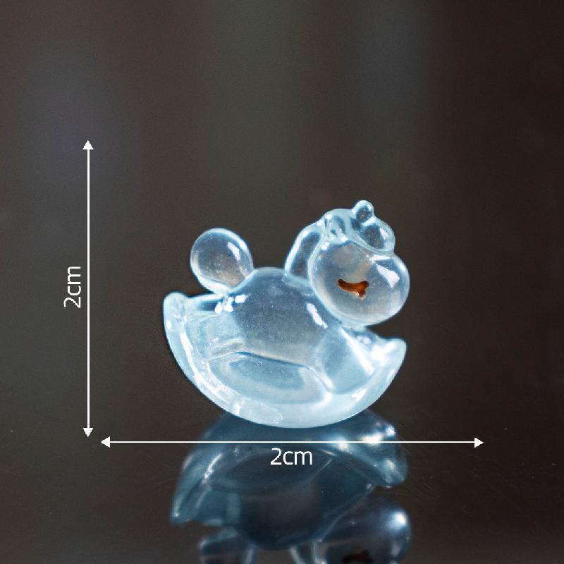 Tiểu cảnh ngựa gỗ cầu vồng phát sáng DIY, phụ kiện tiểu cảnh mini resin cute (ZC-1092)