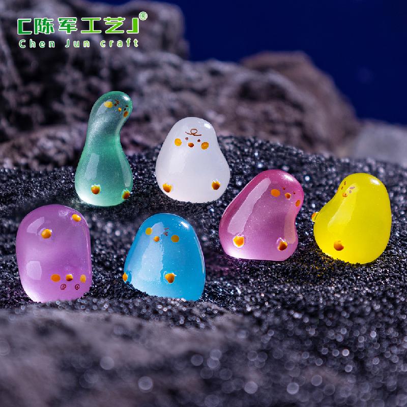Phụ Kiện Tiểu Cảnh 微景观创意夜光搞怪小白鸭盲袋 DIY装饰品挂配件迷你装饰品小摆件
