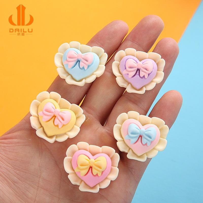 Charm nơ trái tim DIY trang trí vỏ điện thoại (FF-485)