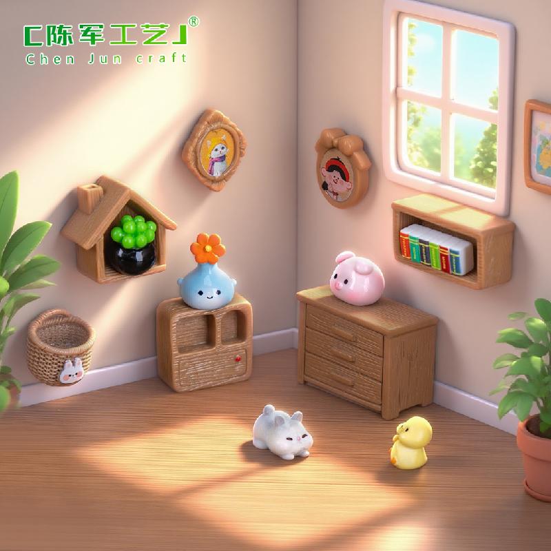 Phụ Kiện Tiểu Cảnh 微景观创意壁画多肉盆摘家居娃娃屋 DIY装饰品配件迷你树脂小摆件