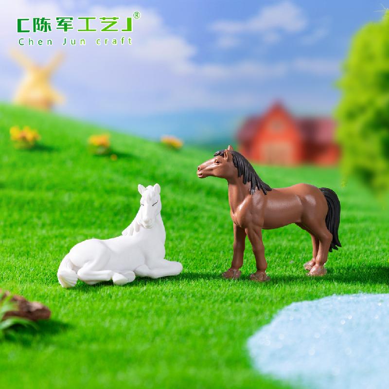 Phụ Kiện Tiểu Cảnh 微景观创意仿真骏马小马公仔园艺造景 DIY装饰品挂配件迷你小摆件
