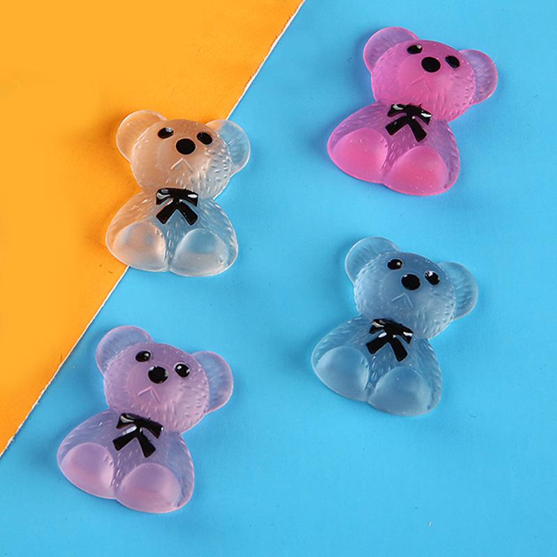 Kẹo màu sắc nhỏ gấu DIY Cartoon Resin Phụ Kiện Đồ Chơi Động Vật Kính Acrylic  (DQ-630)