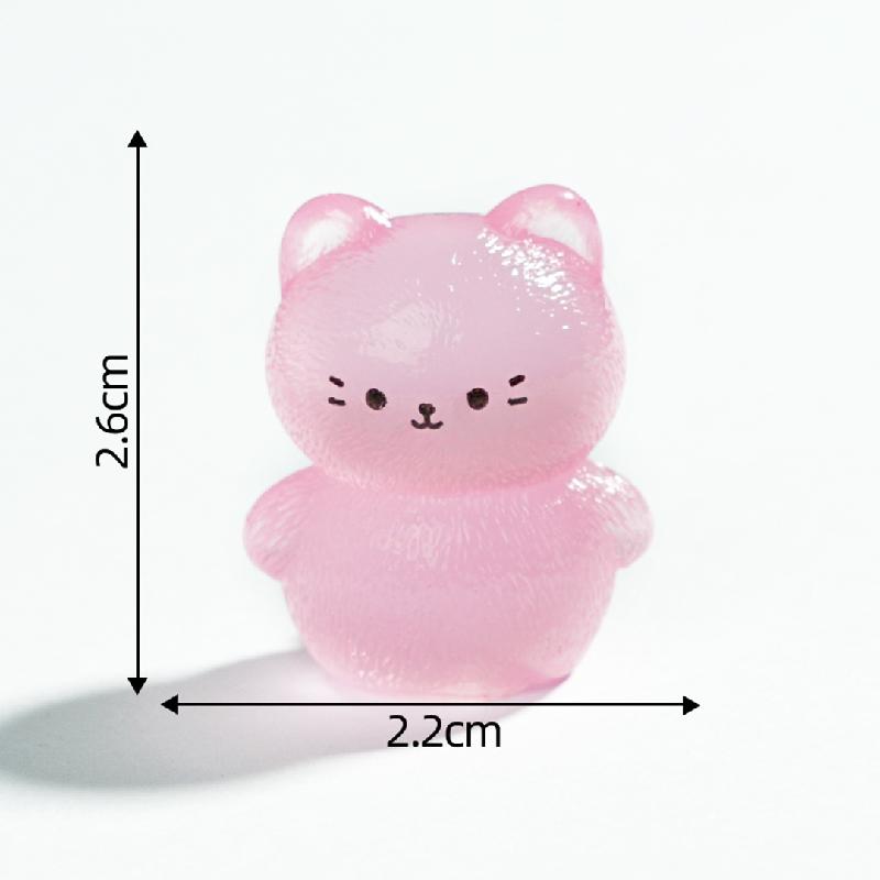 Tiểu cảnh mèo phát sáng DIY, phụ kiện tiểu cảnh mini treo bàn, cute, resin đáng yêu (ZC-1128)