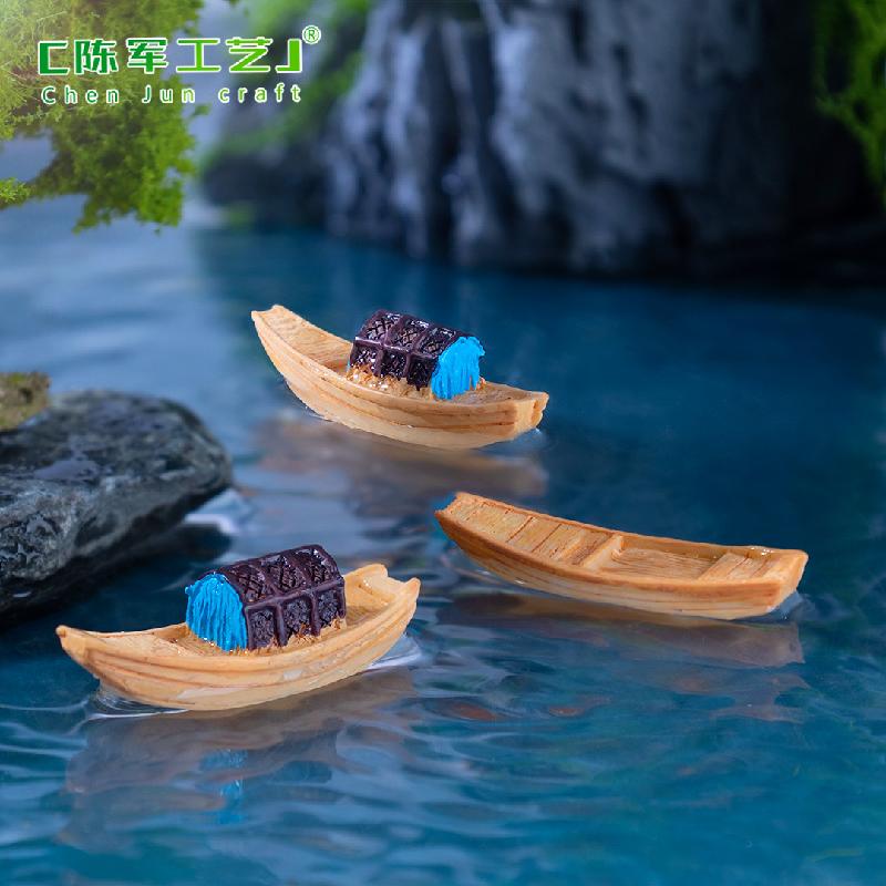 Phụ Kiện Tiểu Cảnh Tiểu cảnh thuyền nhỏ Giang Nam, trang trí thủ công DIY (ZC-112)
